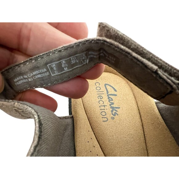 Clarks Merliah Sheryl Flower Applique Comfort Sandals  8.5  NWOB  Taupe Metallic - Picture 15 of 15